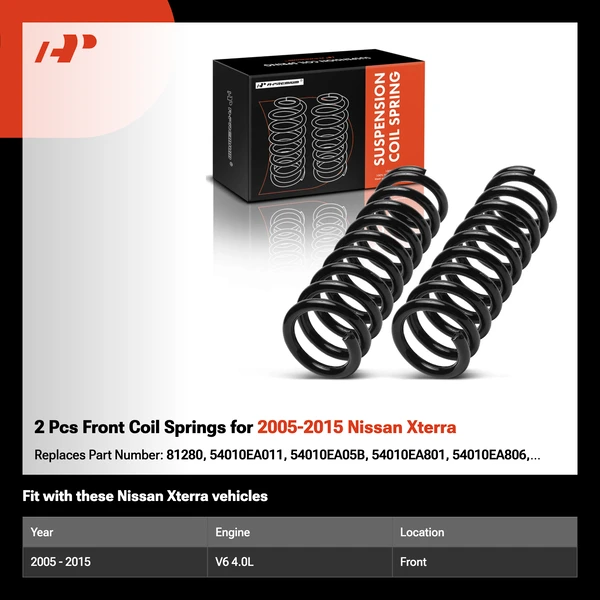 2 Pcs Front Coil Springs for 2005-2015 Nissan Xterra