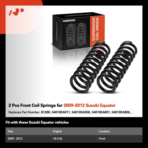 2 Pcs Front Coil Springs for 2009-2012 Suzuki Equator