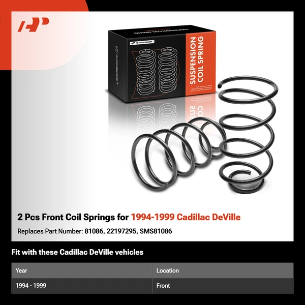 2 Pcs Front Coil Springs for 1994-1999 Cadillac DeVille