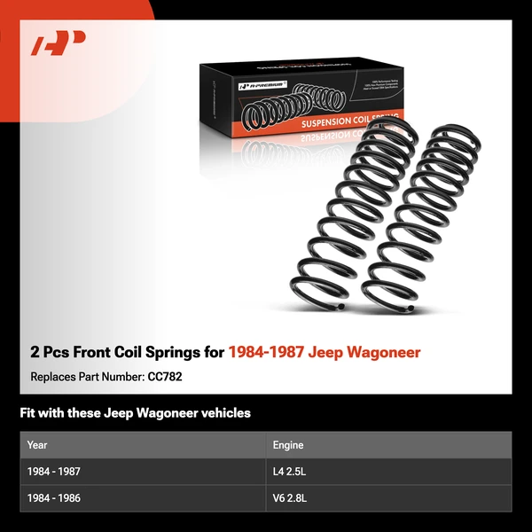2 Pcs Front Coil Springs for 1984-1987 Jeep Wagoneer