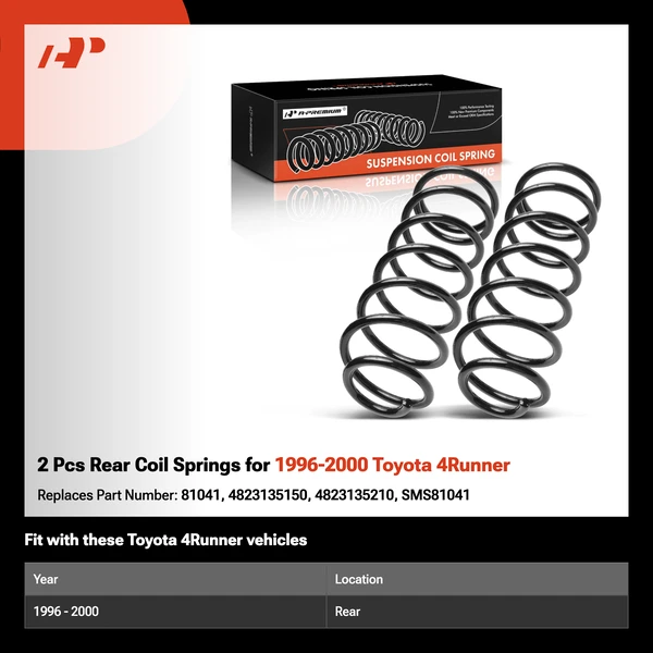 2 Pcs Rear Coil Springs for 1996-2000 Toyota 4Runner