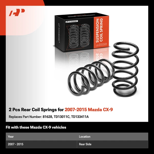 2 Pcs Rear Coil Springs for 2007-2015 Mazda CX-9