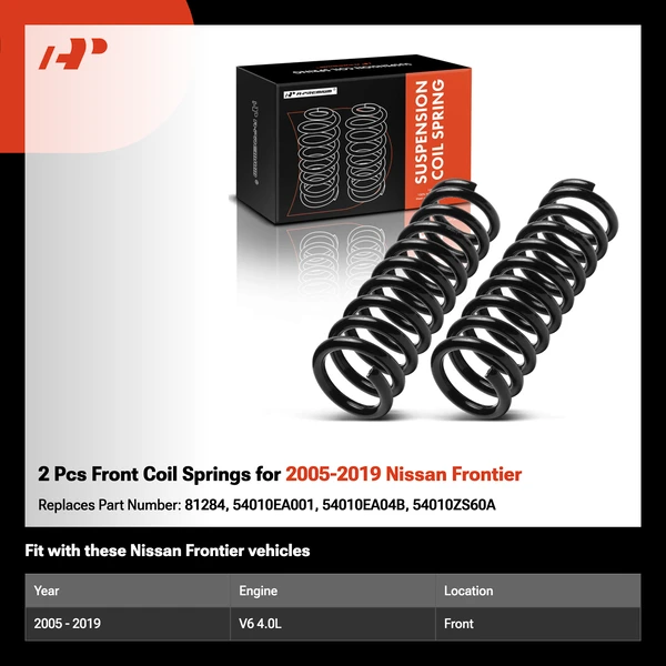 2 Pcs Front Coil Springs for 2005-2019 Nissan Frontier
