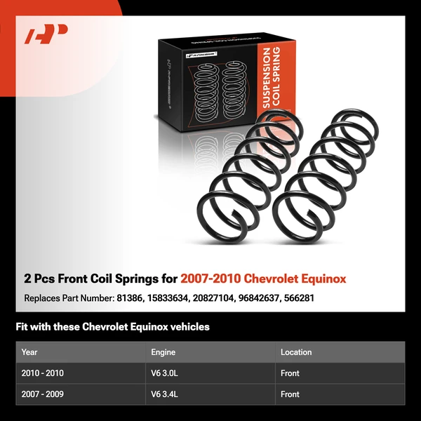 2 Pcs Front Coil Springs for 2007-2010 Chevrolet Equinox