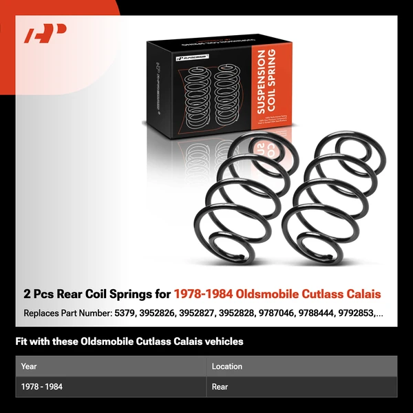 2 Pcs Rear Coil Springs for 1978-1984 Oldsmobile Cutlass Calais