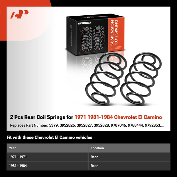 2 Pcs Rear Coil Springs for 1971 1981-1984 Chevrolet El Camino
