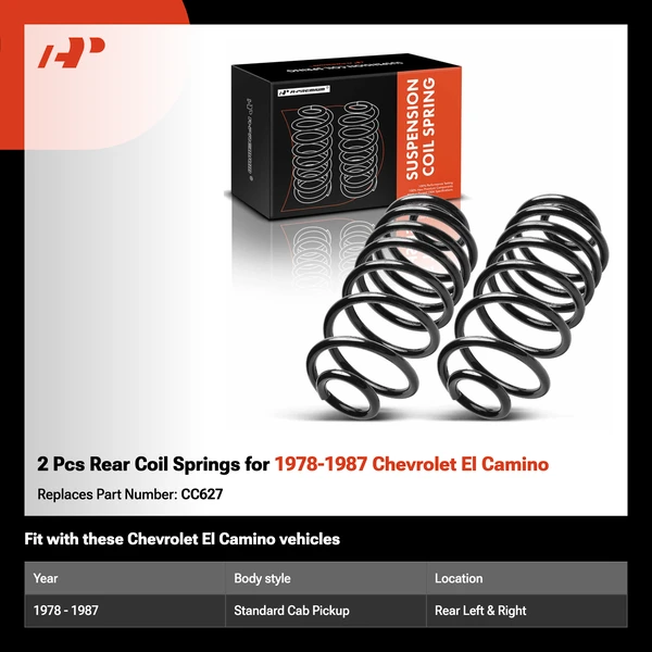 2 Pcs Rear Coil Springs for 1978-1987 Chevrolet El Camino