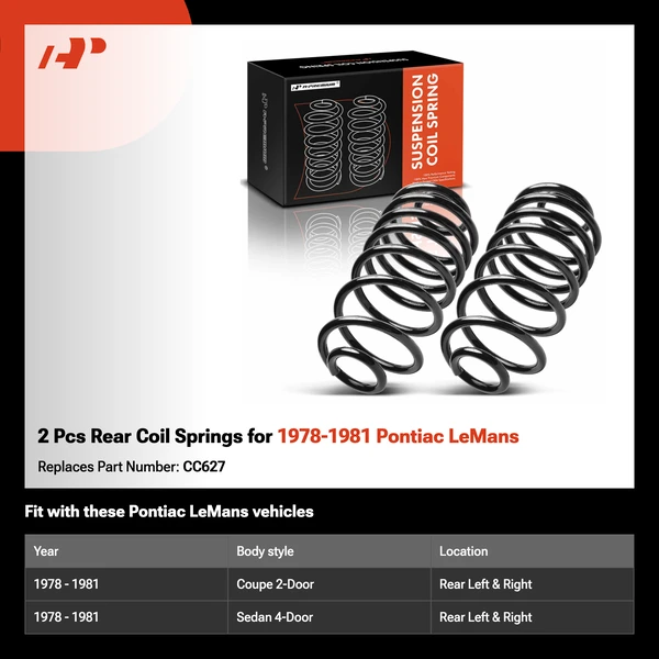 2 Pcs Rear Coil Springs for 1978-1981 Pontiac LeMans