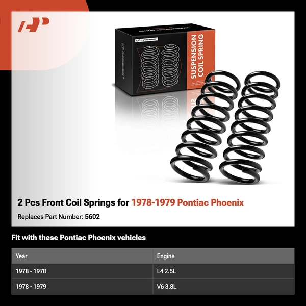 2 Pcs Front Coil Springs for 1978-1979 Pontiac Phoenix