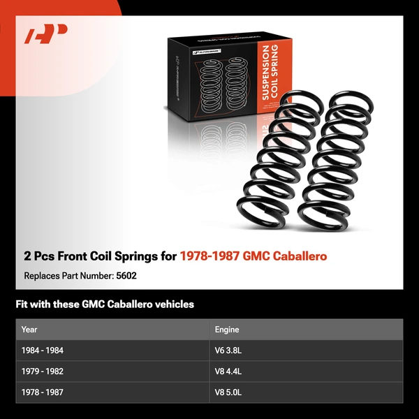 2 Pcs Front Coil Springs for 1978-1987 GMC Caballero