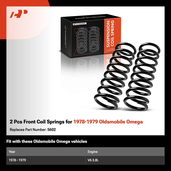 2 Pcs Front Coil Springs for 1978-1979 Oldsmobile Omega