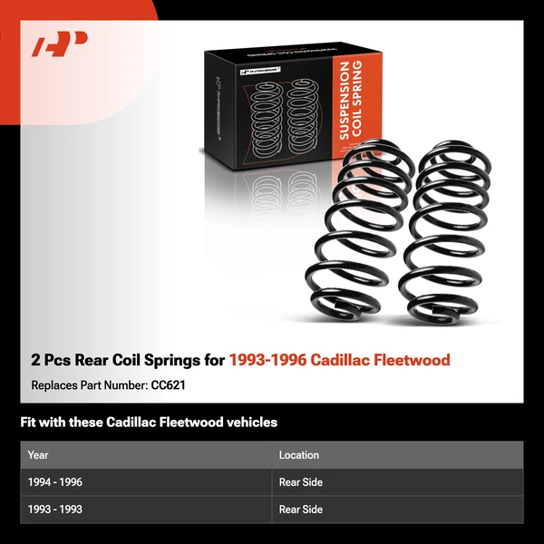 2 Pcs Rear Coil Springs for 1993-1996 Cadillac Fleetwood