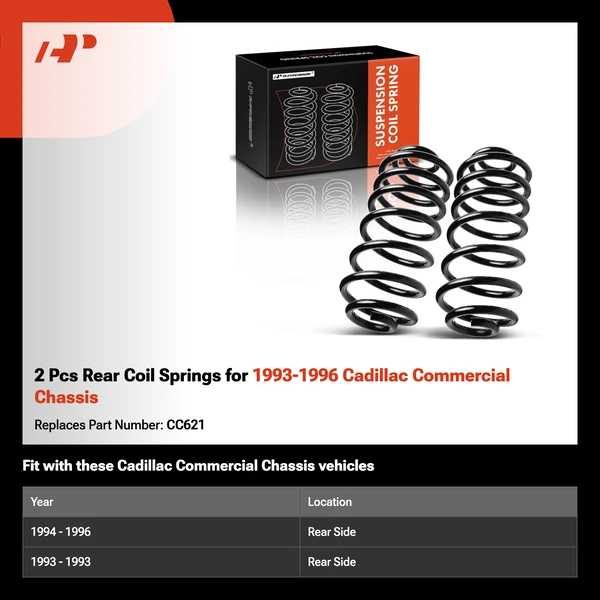 2 Pcs Rear Coil Springs for 1993-1996 Cadillac Commercial Chassis