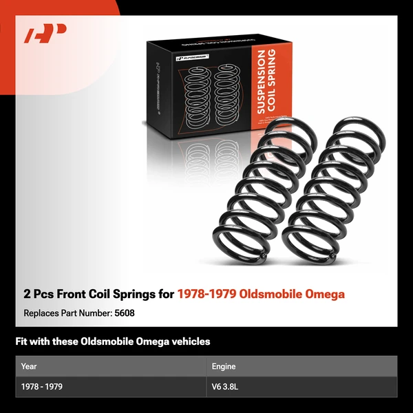 2 Pcs Front Coil Springs for 1978-1979 Oldsmobile Omega