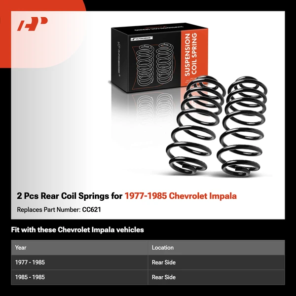 2 Pcs Rear Coil Springs for 1977-1985 Chevrolet Impala