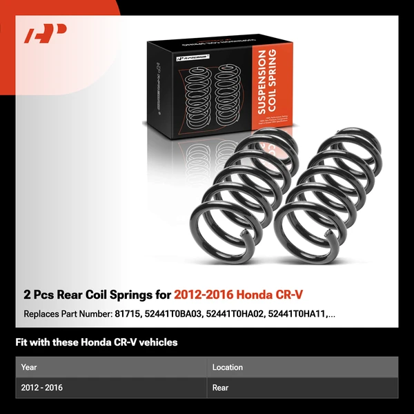 2 Pcs Rear Coil Springs for 2012-2016 Honda CR-V
