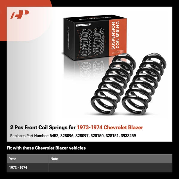 2 Pcs Front Coil Springs for 1973-1974 Chevrolet Blazer