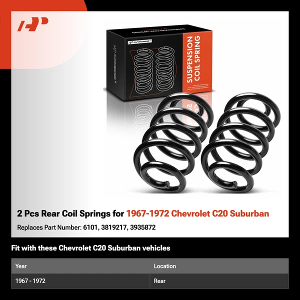 2 Pcs Rear Coil Springs for 1967-1972 Chevrolet C20 Suburban
