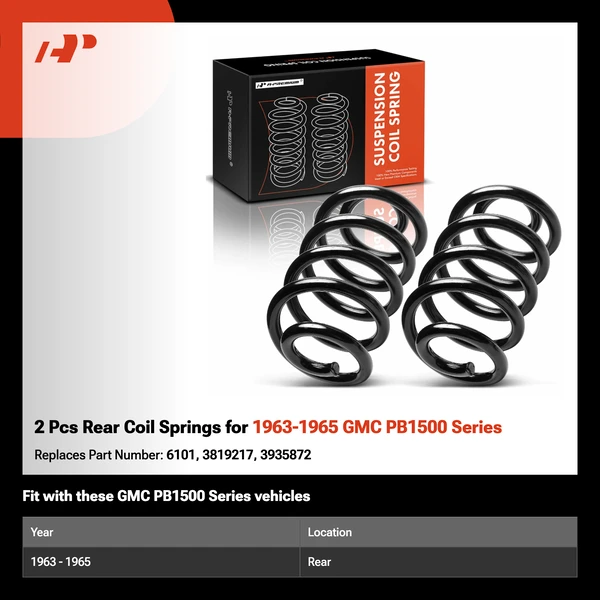 2 Pcs Rear Coil Springs for 1963-1965 GMC PB1500 Series