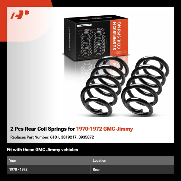 2 Pcs Rear Coil Springs for 1970-1972 GMC Jimmy
