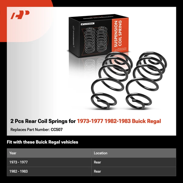 2 Pcs Rear Coil Springs for 1973-1977 1982-1983 Buick Regal
