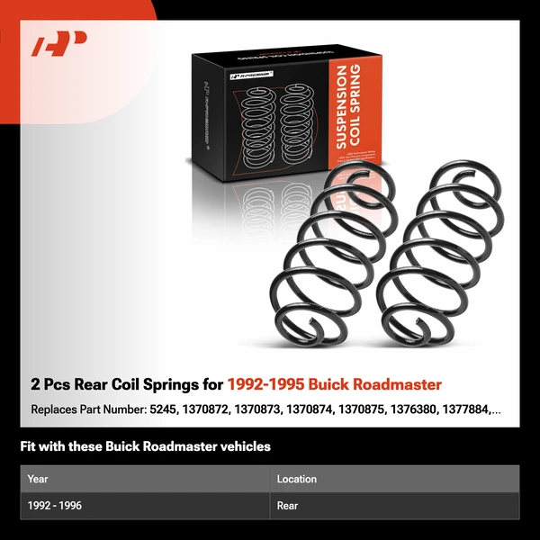2 Pcs Rear Coil Springs for 1992-1995 Buick Roadmaster