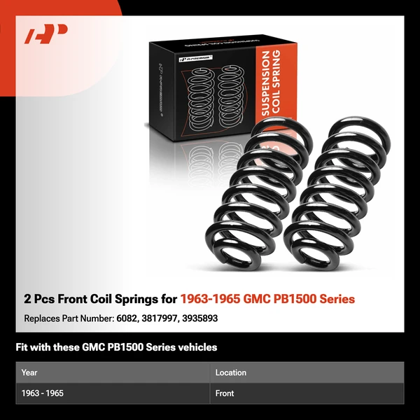 2 Pcs Front Coil Springs for 1963-1965 GMC PB1500 Series