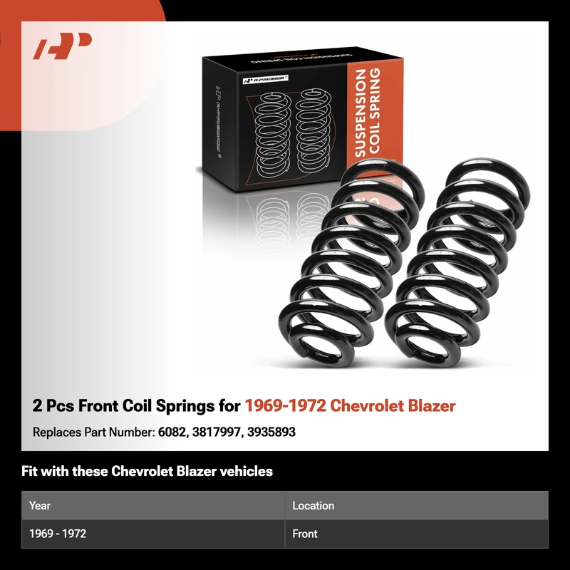 2 Pcs Front Coil Springs for 1969-1972 Chevrolet Blazer