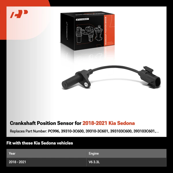 Crankshaft Position Sensor for 2018-2021 Kia Sedona
