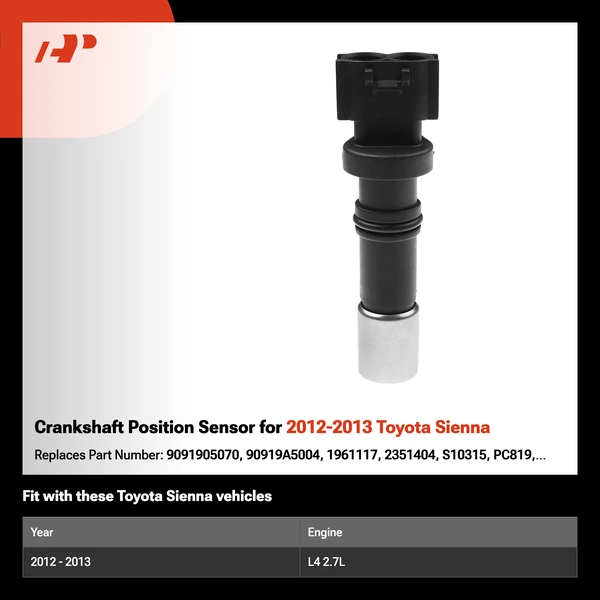 Crankshaft Position Sensor for 2012-2013 Toyota Sienna