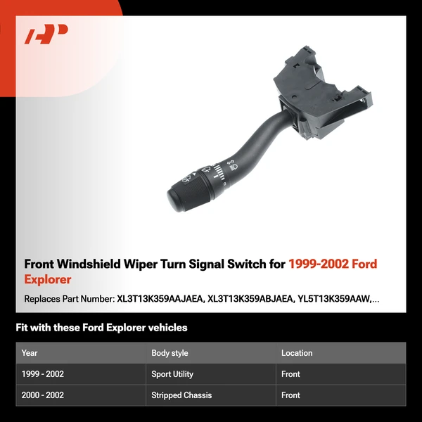 Front Windshield Wiper Turn Signal Switch for 1999-2002 Ford Explorer
