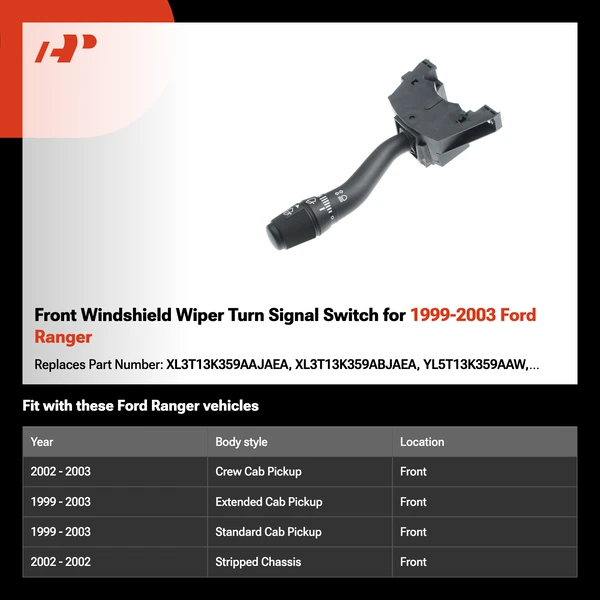 Front Windshield Wiper Turn Signal Switch for 1999-2003 Ford Ranger