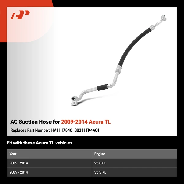 AC Suction Hose for 2009-2014 Acura TL