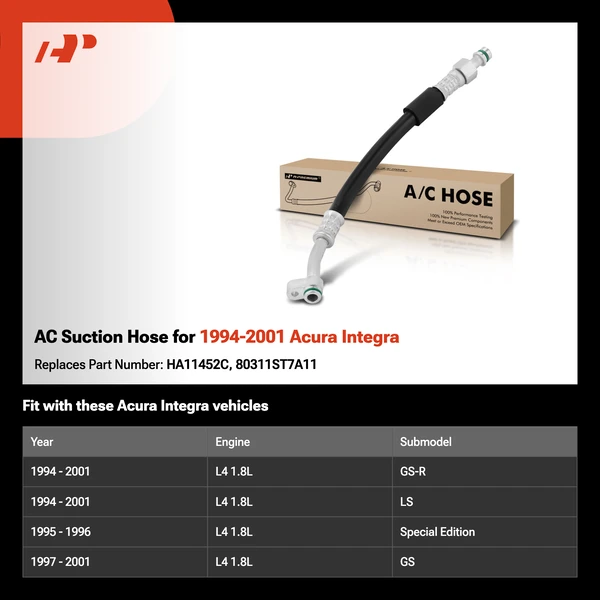 AC Suction Hose for 1994-2001 Acura Integra