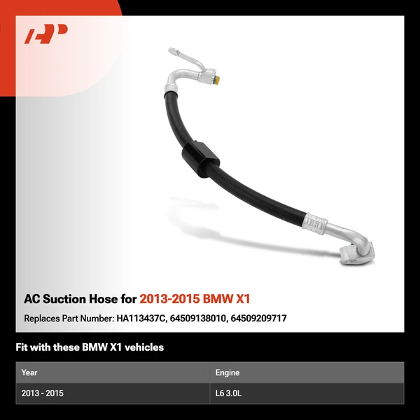AC Suction Hose for 2013-2015 BMW X1