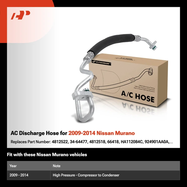 AC Discharge Hose for 2009-2014 Nissan Murano