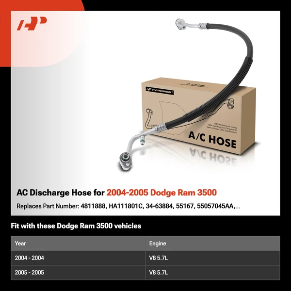 AC Discharge Hose for 2004-2005 Dodge Ram 3500