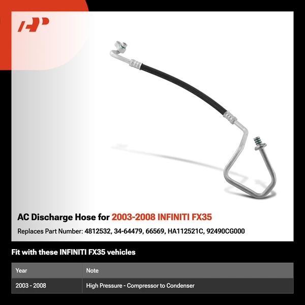 AC Discharge Hose for 2003-2008 INFINITI FX35