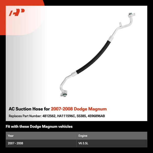 AC Suction Hose for 2007-2008 Dodge Magnum