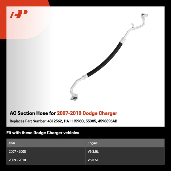 AC Suction Hose for 2007-2010 Dodge Charger