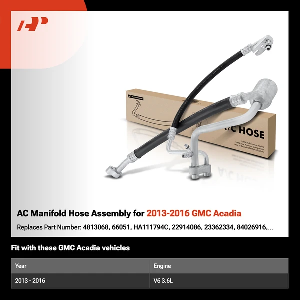 AC Manifold Hose Assembly for 2013-2016 GMC Acadia