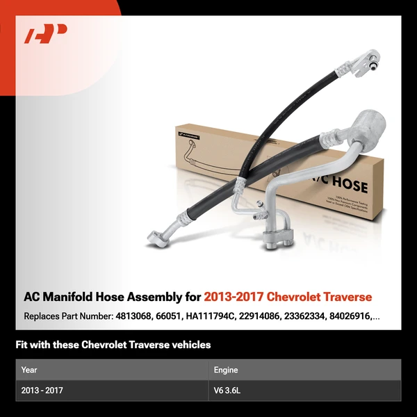AC Manifold Hose Assembly for 2013-2017 Chevrolet Traverse