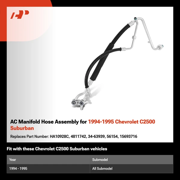 AC Manifold Hose Assembly for 1994-1995 Chevrolet C2500 Suburban