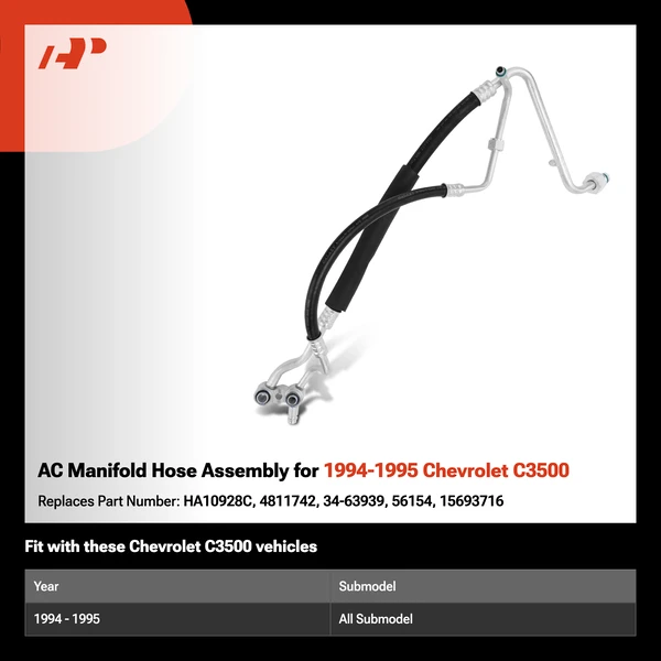 AC Manifold Hose Assembly for 1994-1995 Chevrolet C3500