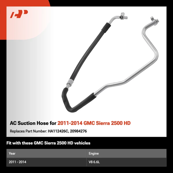 AC Suction Hose for 2011-2014 GMC Sierra 2500 HD