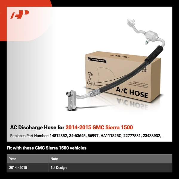 AC Discharge Hose for 2014-2015 GMC Sierra 1500