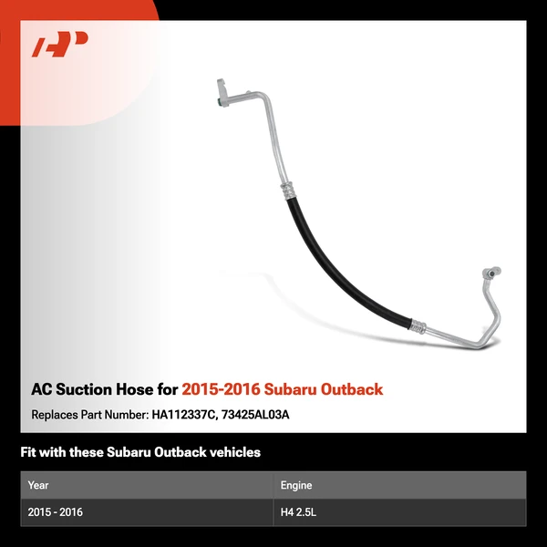 AC Suction Hose for 2015-2016 Subaru Outback