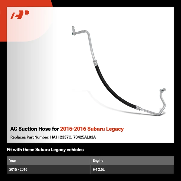 AC Suction Hose for 2015-2016 Subaru Legacy