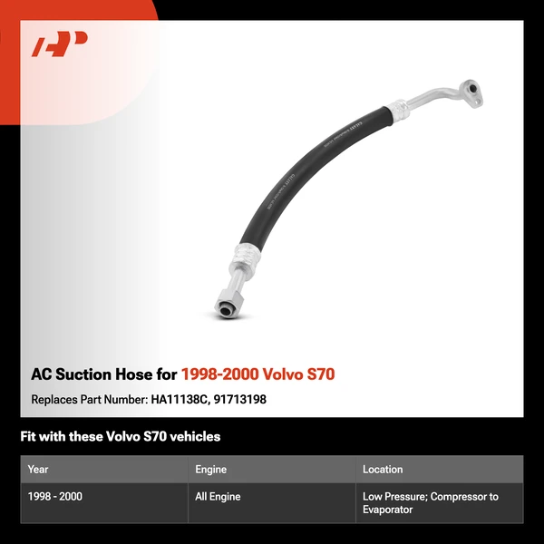 AC Suction Hose for 1998-2000 Volvo S70