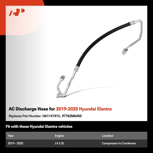 AC Discharge Hose for 2019-2020 Hyundai Elantra